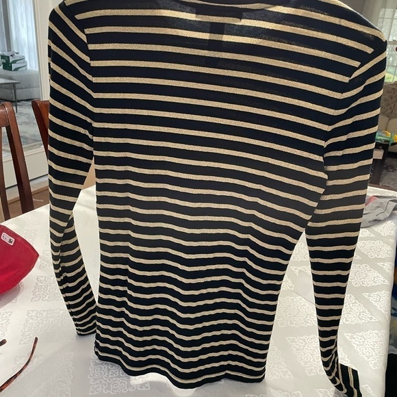Ralph Lauren black with gold stripes women’s top long sleeves. - Picture 2 of 3